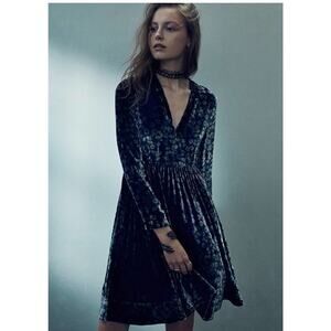 Rebecca Taylor Liane Dress Velvet Silk Blend Whimsygoth Dark Romantic Sz 12